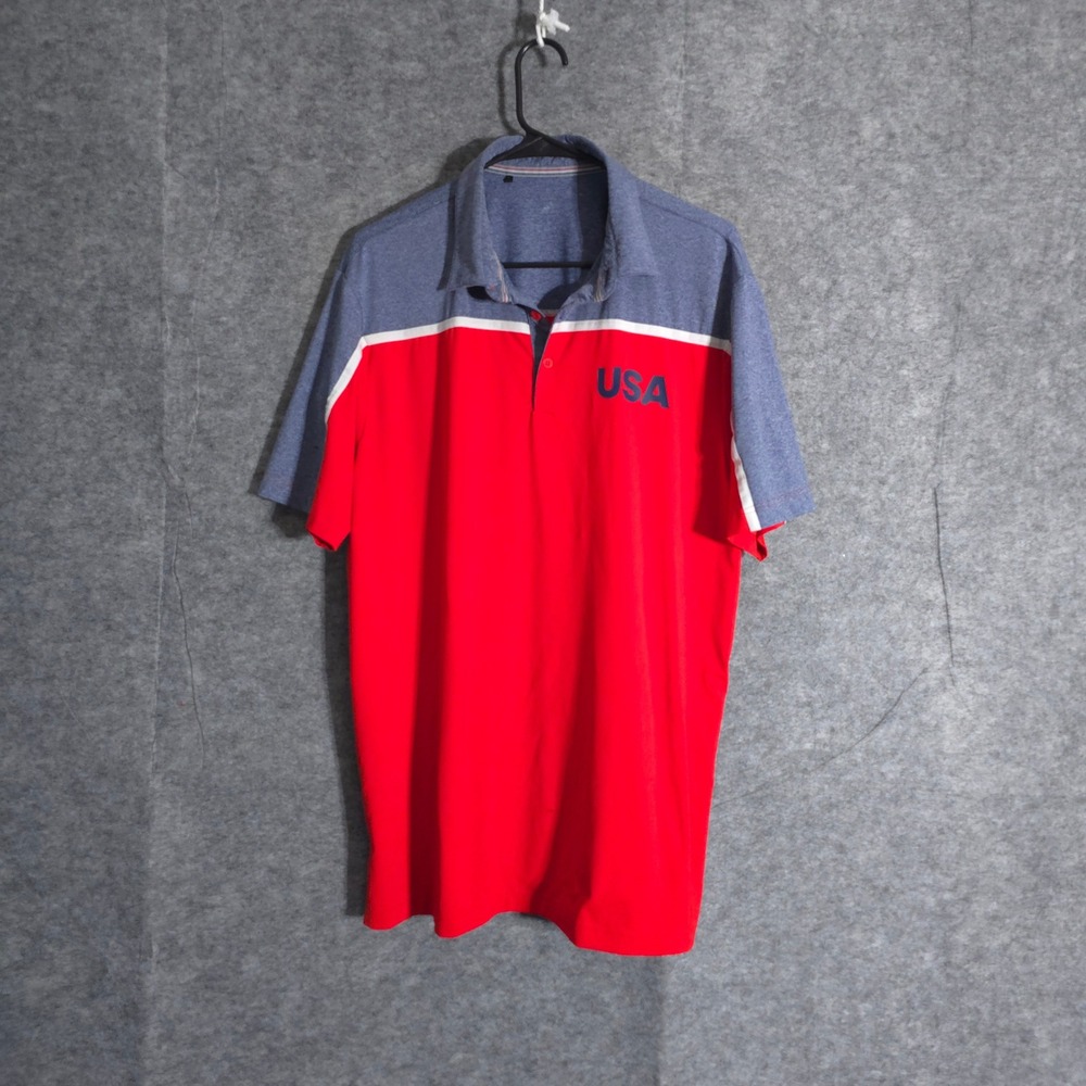 Adidas USA Team Golf Polo Shirt Men's Large Performances Athletic Logo Sports